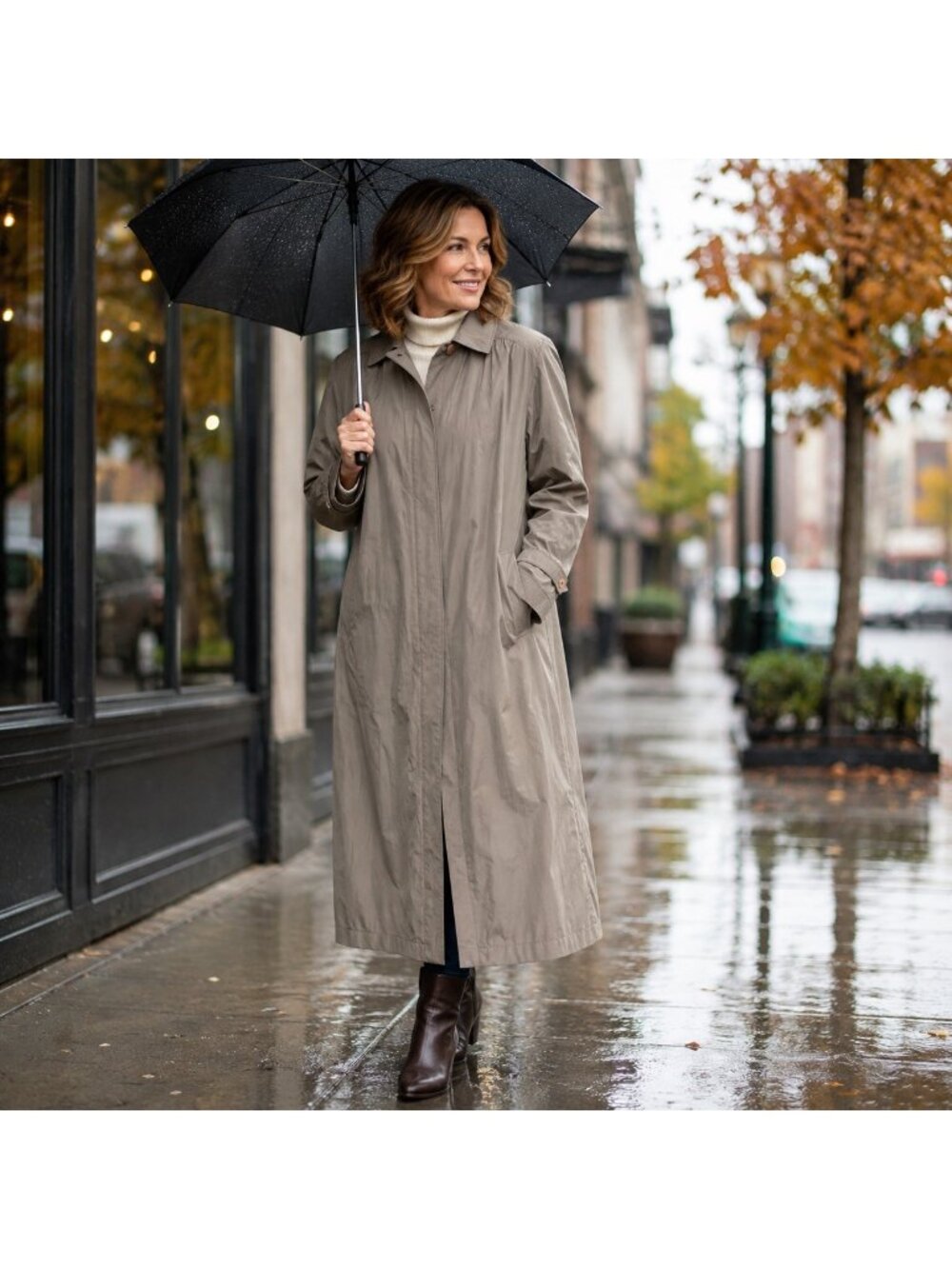 Vintage London Fog Maincoats Raincoat Women 18R Long Coat Zip Out Liner Taupe